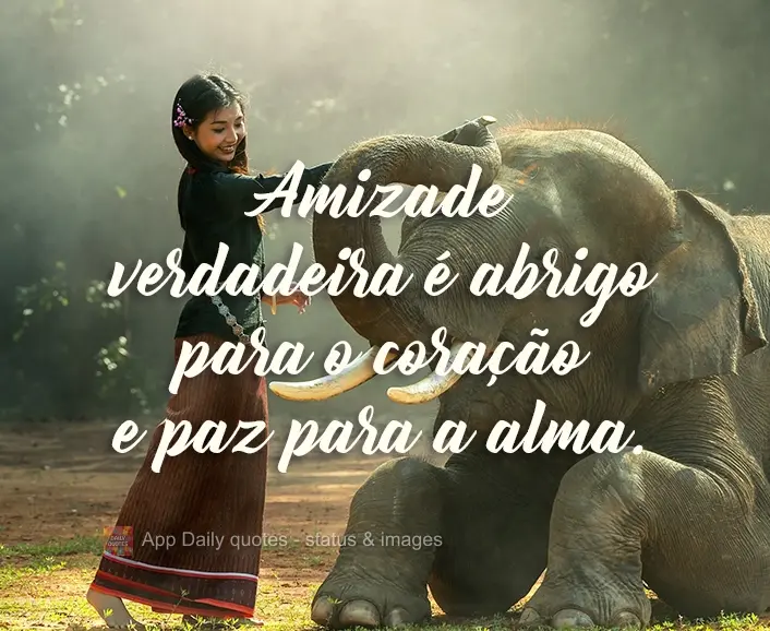 True friendship is a shelter for the heart and peace for the soul. 