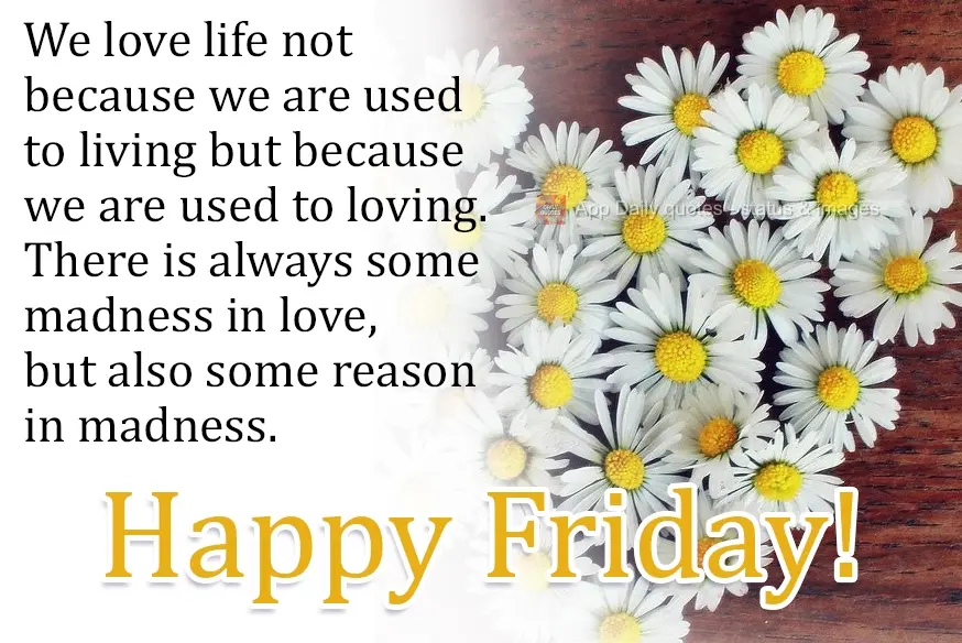 We love life not because we are used to living but because we are used to loving. There is always some madness in love, but also some reason in the madne...