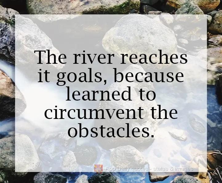 O rio atinge seus objetivos porque aprendeu a contornar obstáculos.