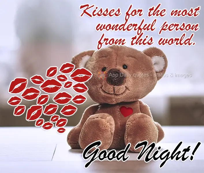 Kisses for the most wonderful person in this world. Good Night!