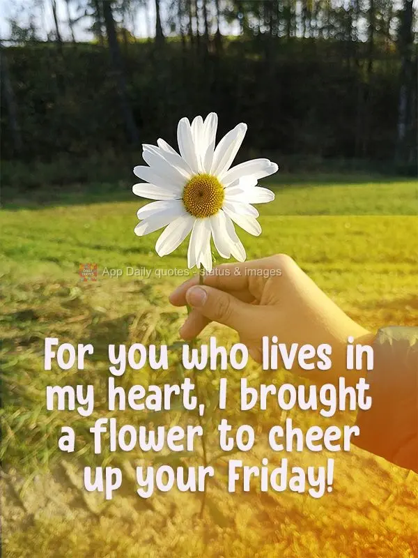 For you who lives in my heart, I brought a flower to cheer up your Friday!