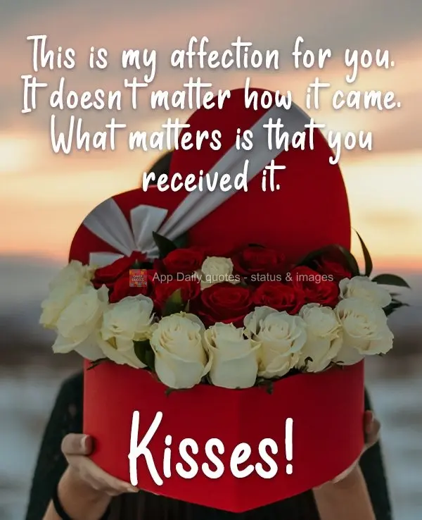 This is my affection for you. It doesn't matter how it came. What matters is that you received it. Kisses!