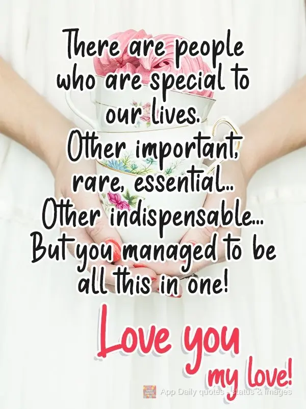 There are people who are special to our lives. Others important, rare, essential... Others indispensable...But you managed to be all this in one! Love yo...