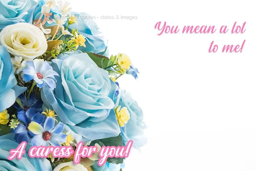 You mean a lot to me! A caress for you!