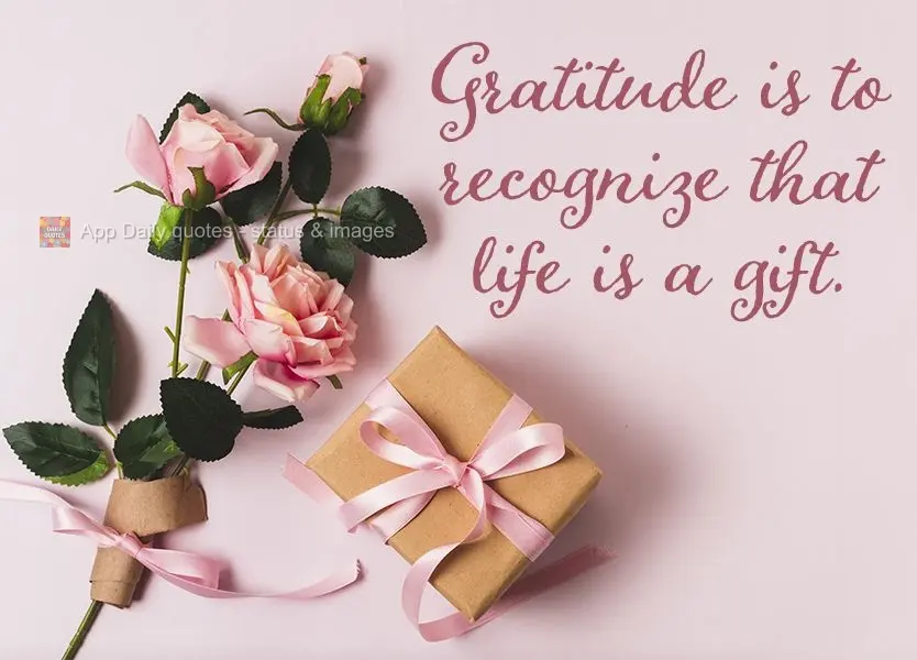Gratidão é reconhecer que a vida é um presente.
