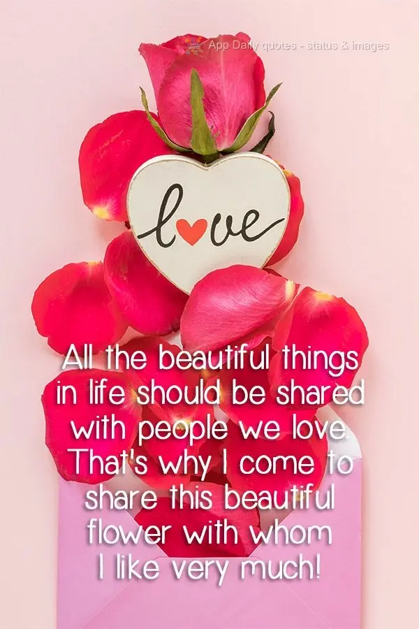 All the beautiful things in life should be shared with people we love. That's why I wanted to share this beautiful flower with whom I like very much!