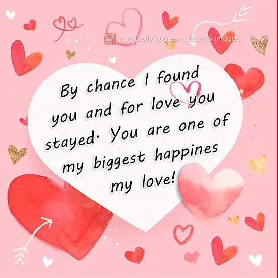 Por acaso te encontrei e por amor você ficou. Você é uma das minhas maiores felicidades, meu amor!
