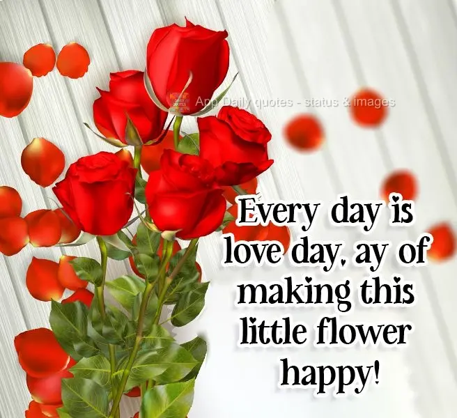 Todo dia é dia do amor, dia de fazer feliz essa linda flor!
