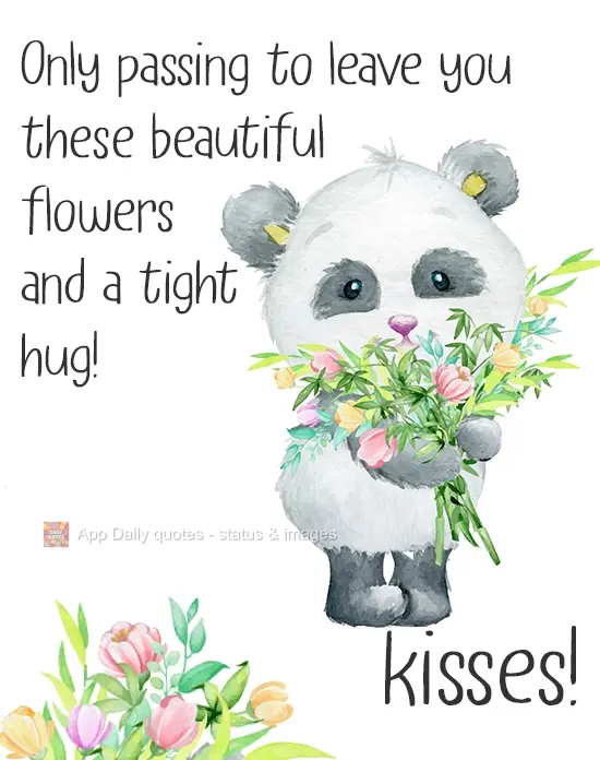 Just passing by to give you these beautiful flowers and a tight hug! kisses!