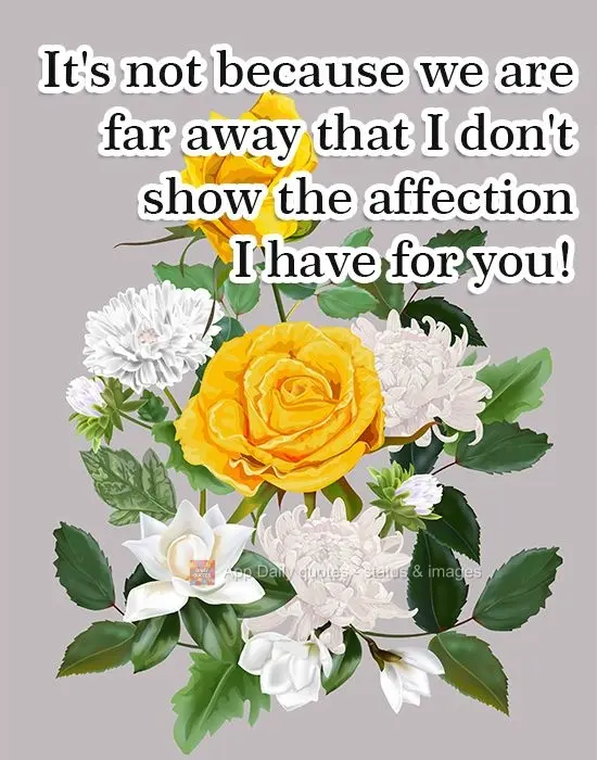 Just because we are far away from each other doesn't mean I will stop showing the affection I have for you!