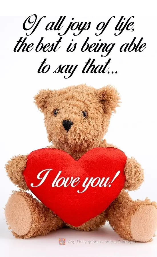 De todas as felicidades da vida, a melhor é poder dizer que...  
 Te Amo!