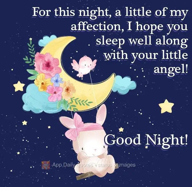 Para esta noite, um pouco do meu carinho. Espero que durma bem junto do seu anjinho! 
 Boa Noite!