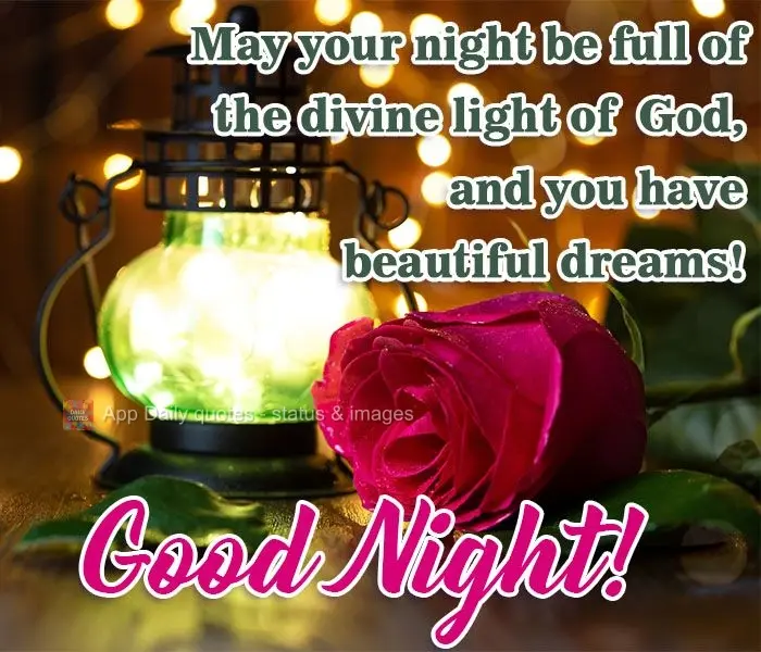 May your night be full of the divine light of God, and may you have beautiful dreams! Good Night!