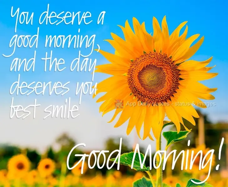 You deserve a good morning, and the day deserves your best smile! Good Morning!