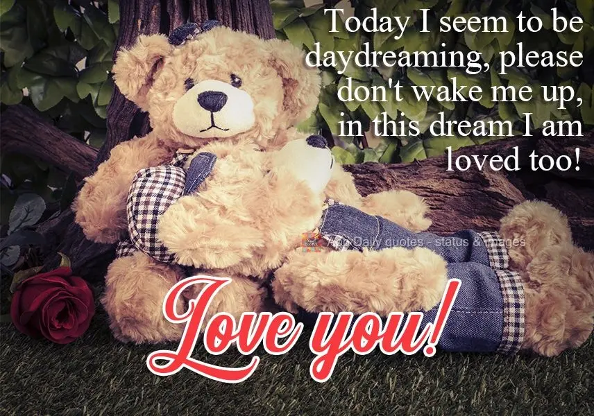 Hoje parece que estou sonhando acordado. Por favor não me acorde, nesse sonho eu também sou amado! 
 Amo você! 