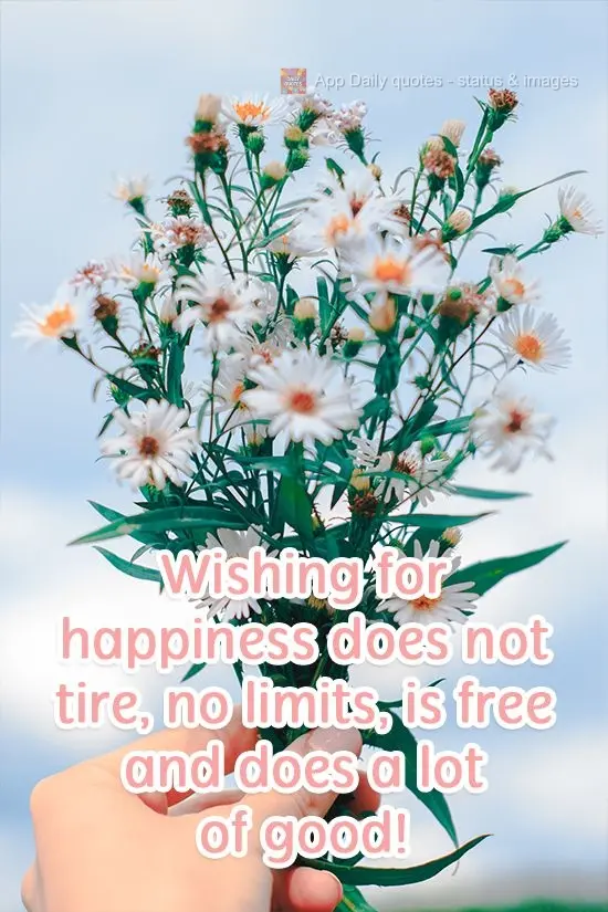 Wishing for happiness never gets old, doesn't have limits, is free, and does a heck of a lot of good!