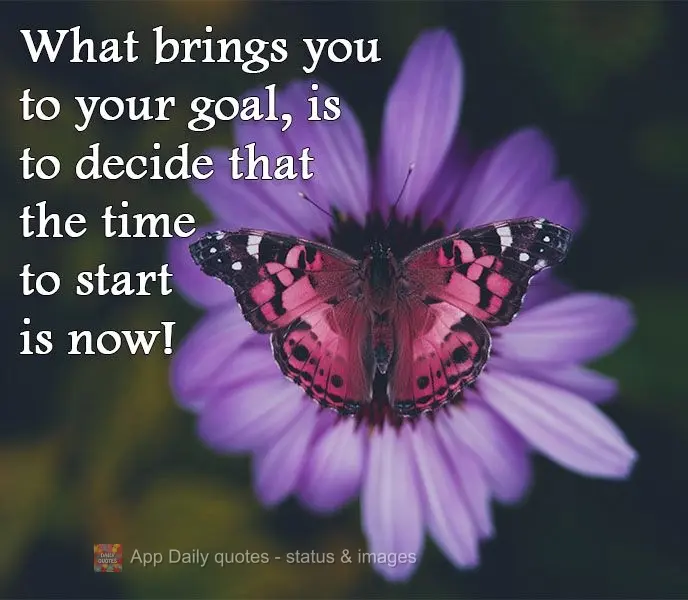 Deciding that the time to start is now is what will get you to your goal!