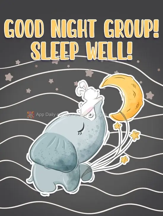 Good Night Group! Sleep well!