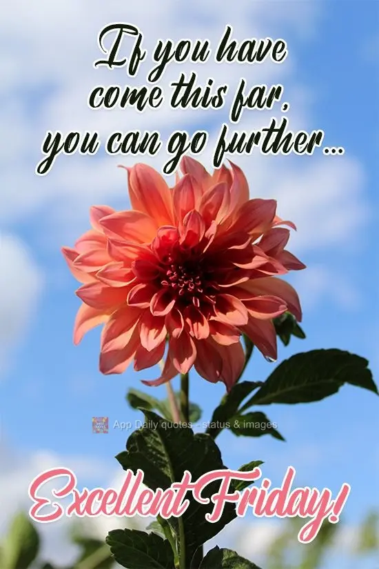 If you have come this far, you can go further... Have an Excellent Friday!