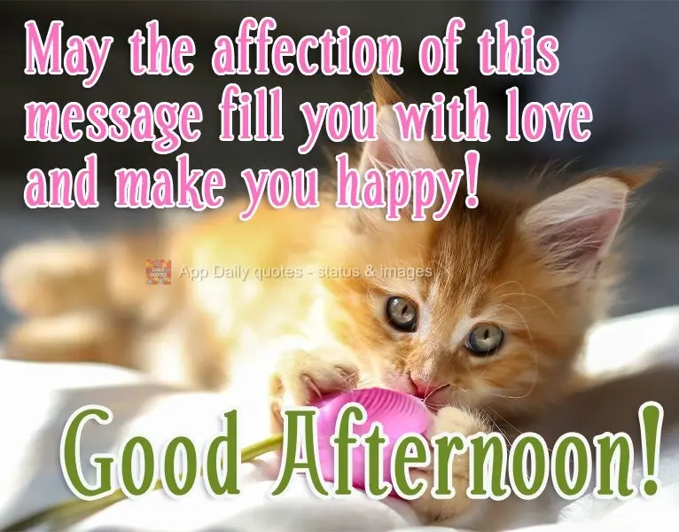 May the affection in this message fill you with love and make you happy! Good Afternoon!
