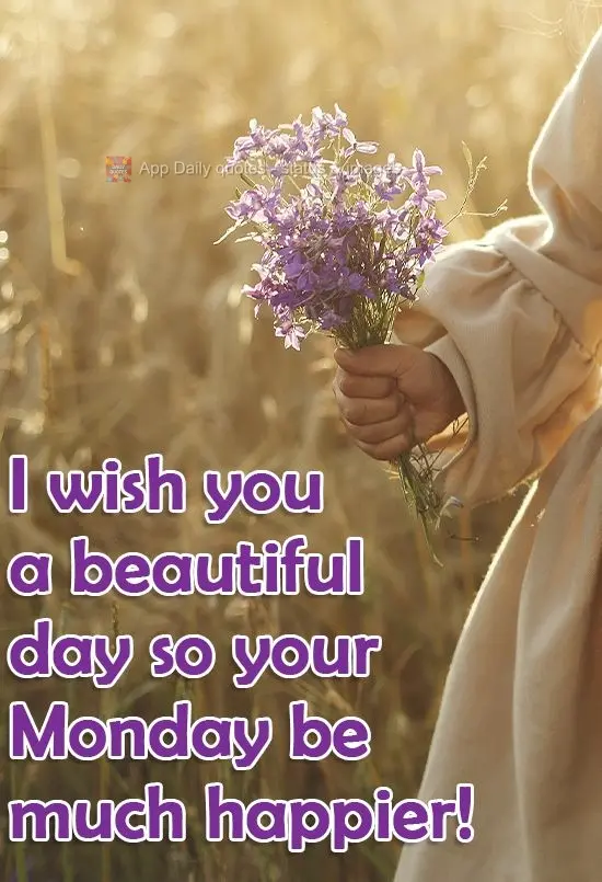 I wish you a beautiful day so your Monday is happier!