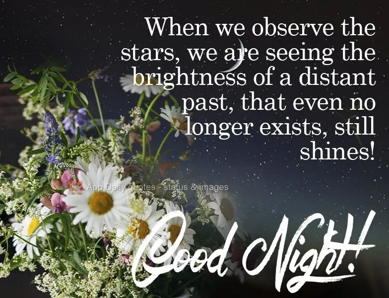 When we observe the stars, we are seeing the brightness of a distant past, that no longer exists, but still shines! Good Night!