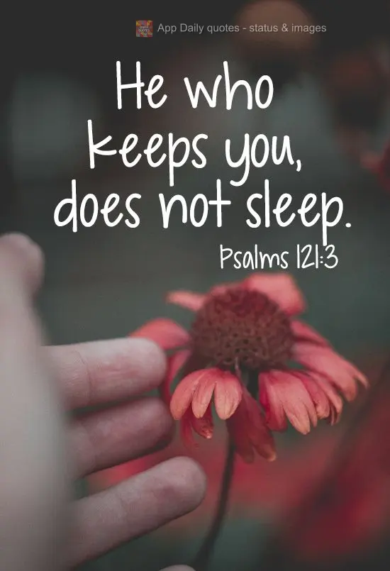 He who protects you, does not sleep. Psalms 121:3