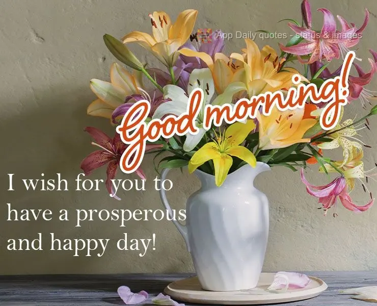 I hope you have a prosperous and happy day!  Good morning! 