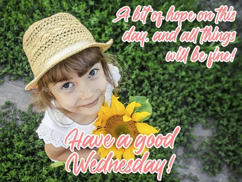 Um pouco de esperança para o dia de hoje e tudo dará certo!
  Boa Quarta-feira!