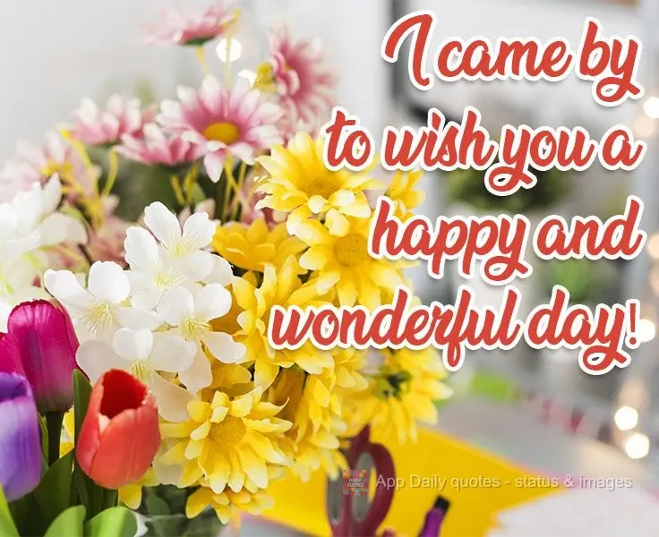 Passei aqui para desejar um feliz e lindo dia para você!
