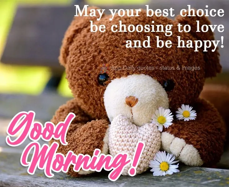 Que a sua melhor escolha seja escolher amar e ser feliz!  Bom dia!