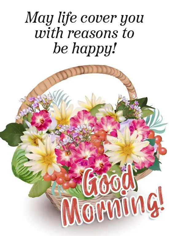 Que a vida te encha de motivos para ser feliz!
  Bom dia!