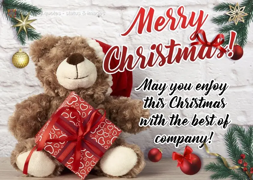 May you enjoy this Christmas with the best of company!  Merry Christmas! 