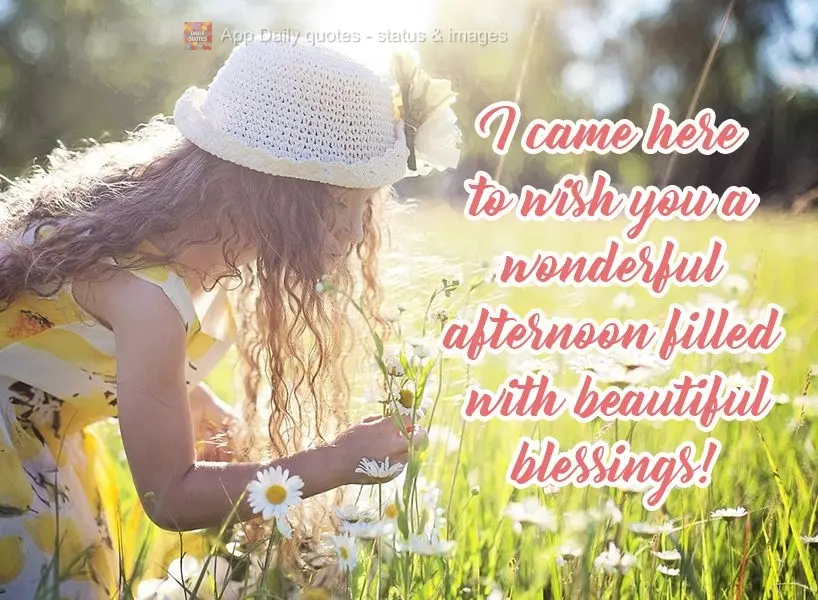 I came here to wish you a wonderful afternoon filled with beautiful blessings!