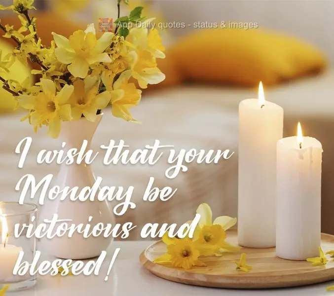 Desejo que sua Segunda-feira seja de vitórias e bênçãos!