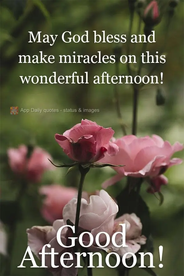 May God bless you and make miracles on this wonderful afternoon!  Good afternoon! 