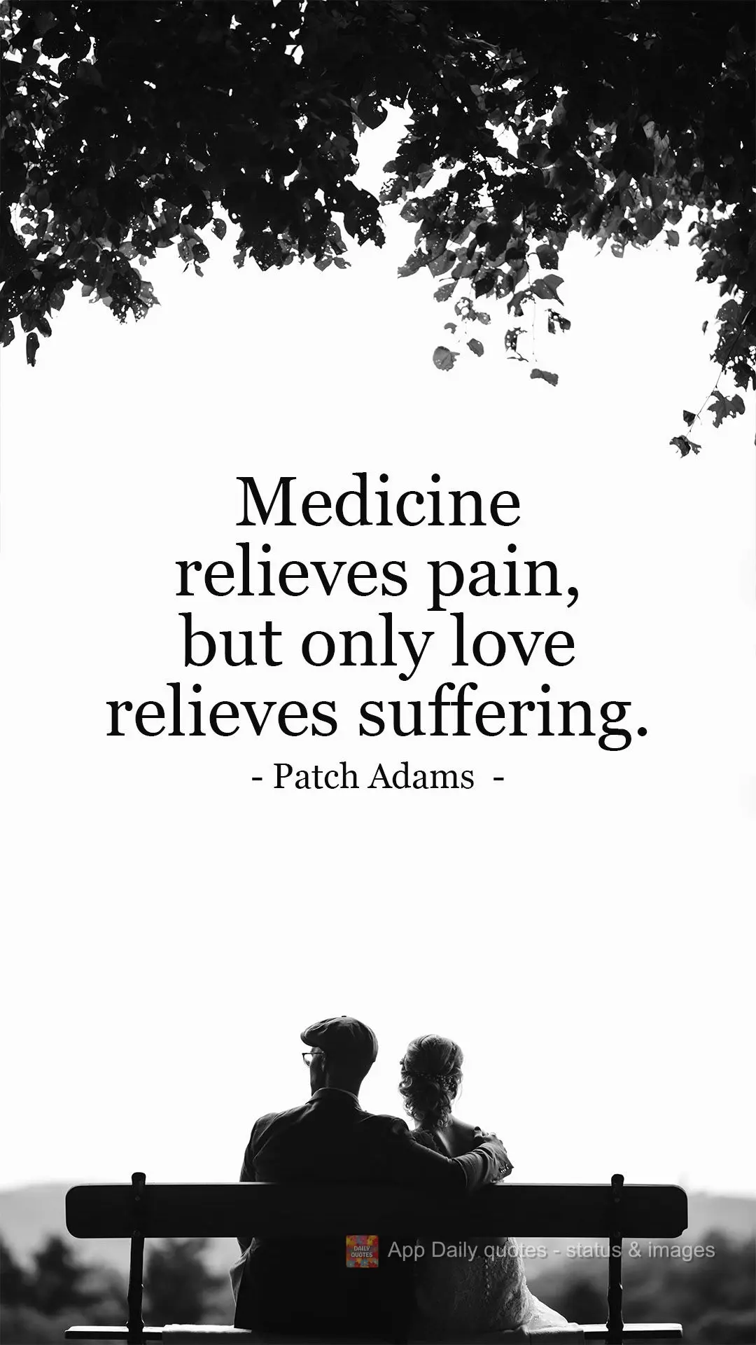 Medicine relieves pain, but only love relieves suffering.  Patch Adams 