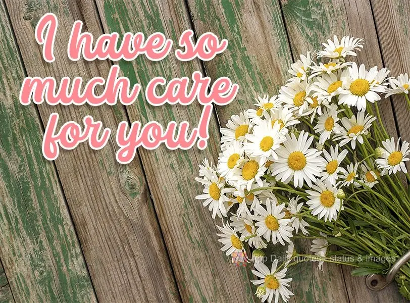 I care about you so much! 