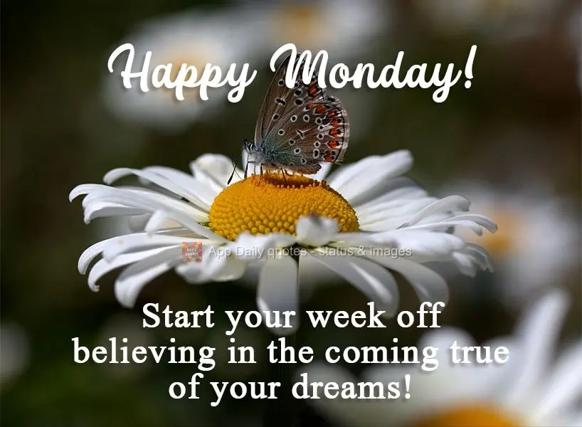 Start your week off believing that your dreams will come true!  Happy Monday! 