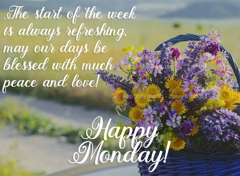 The start of the week is always refreshing. May our days be blessed with much peace and love!  Happy Monday! 