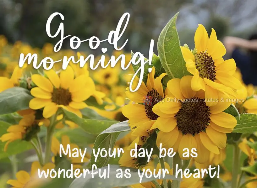 May your day be as wonderful as your heart!  Good morning! 