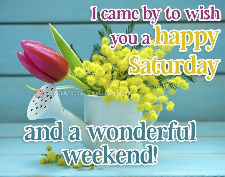 I stopped by to wish you a happy Saturday and a wonderful weekend! 