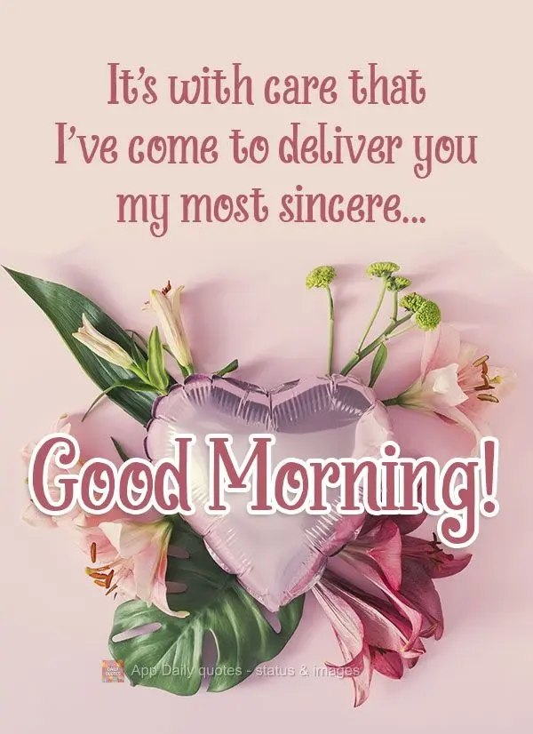 É com carinho que venho lhe entregar o meu mais sincero... Bom dia!