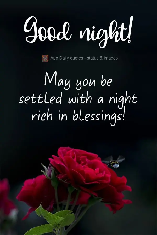 May you settle into a night rich in blessings!  Good night! 