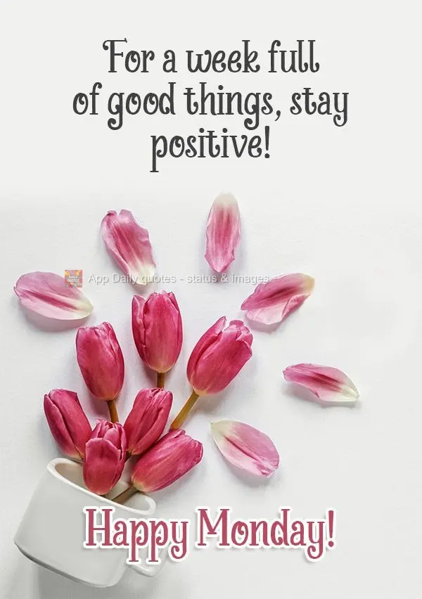 For a week full of good things, stay positive! Happy Monday!