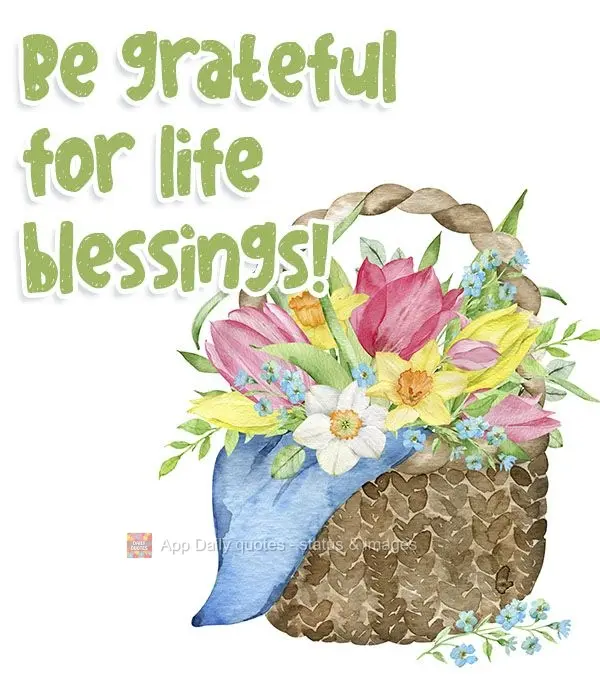 Sejam gratos pelas bênçãos da vida!