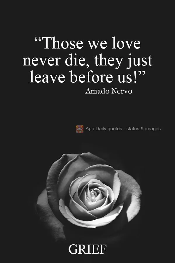 Aqueles que amamos nunca morrem, apenas partem antes de nós! LUTO  Amado Nervo