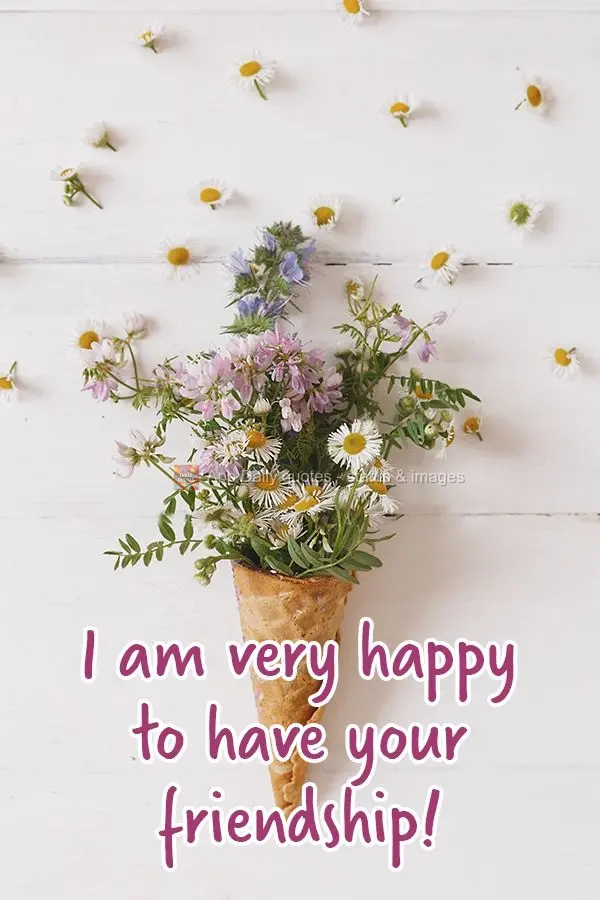 I am very happy to have your friendship!