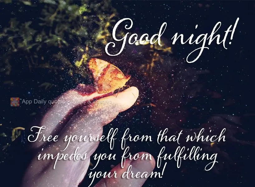 Liberte-se daquilo que te impede de realizar o seu sonho! Boa noite! 