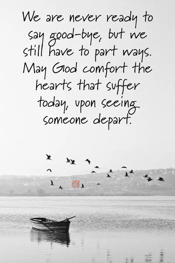 Nunca estamos preparados para dizer adeus, mas mesmo assim temos que nos despedir. Que Deus conforte os corações que hoje sofrem por ver alguém partir...